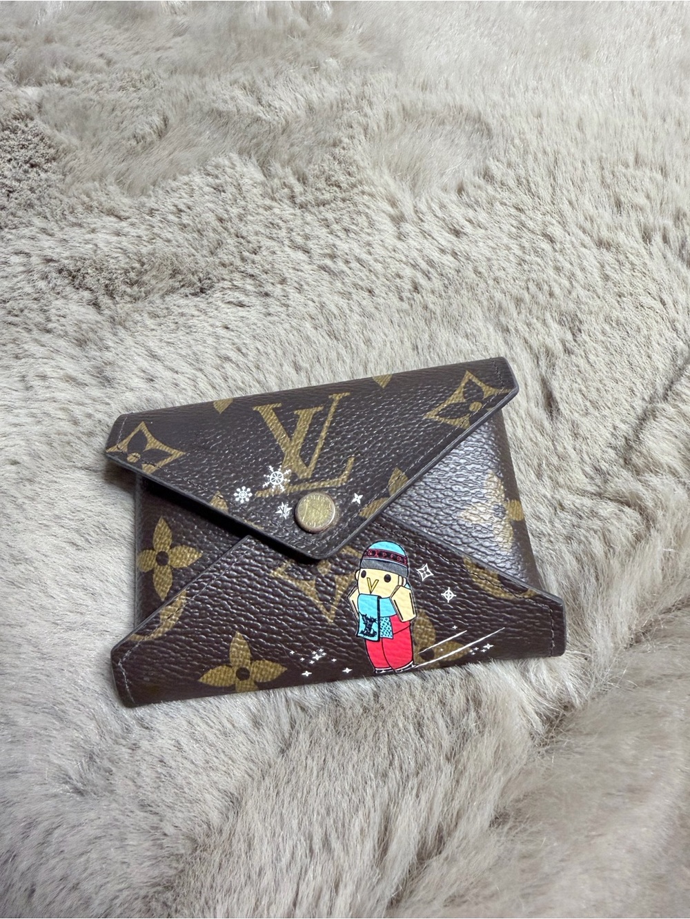 Louis Vuitton Brown Monogram Envelope Card Holder with Playful Artwork